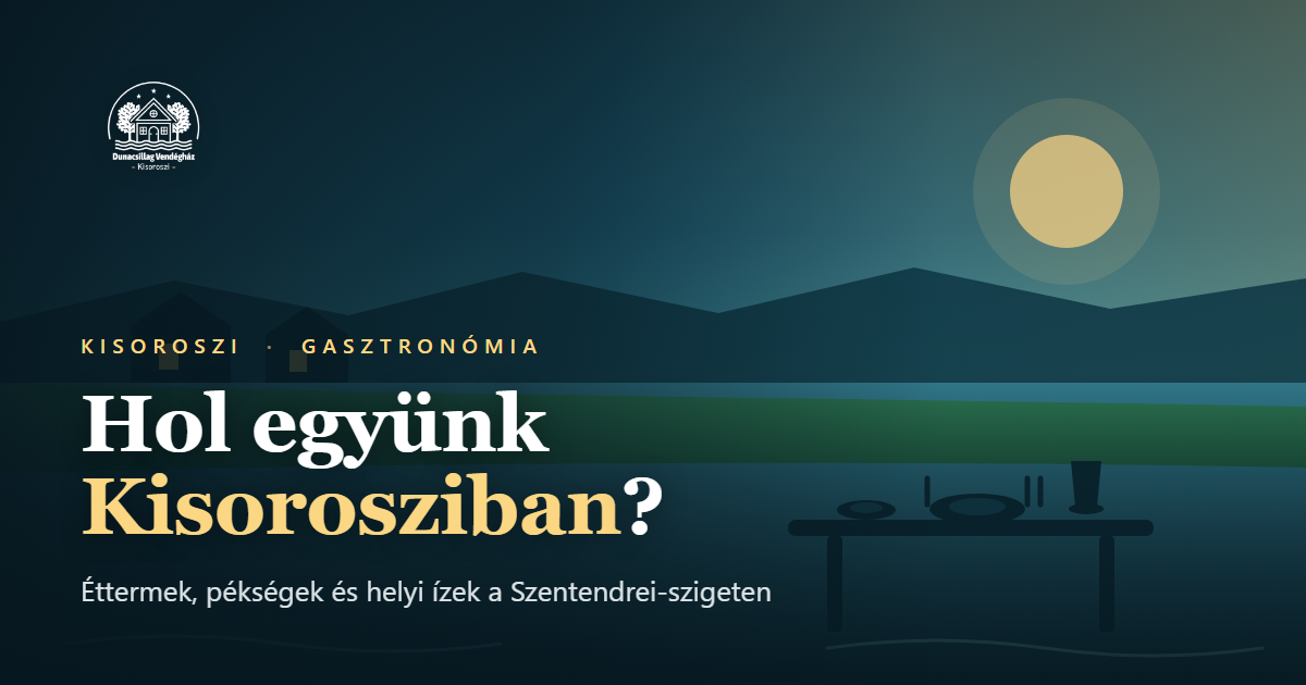 Kisoroszi éttermek: terített asztal a Duna partján a Szentendrei-szigeten