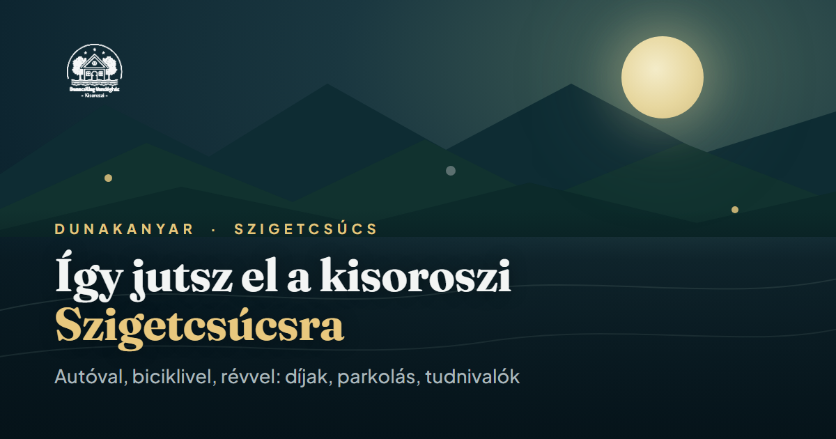 A kisoroszi Szigetcsúcs megközelítése autóval, biciklivel és révvel, a Dunakanyar illusztrációjával