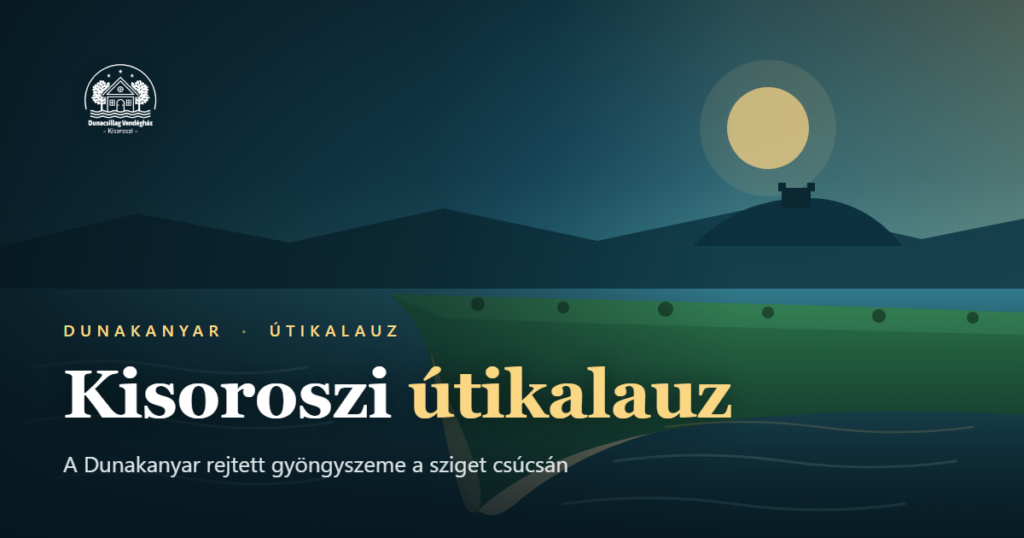 Kisoroszi Szigetcsúcs borítókép: a Duna két ága találkozik a Szentendrei-sziget csúcsán, háttérben a visegrádi vár