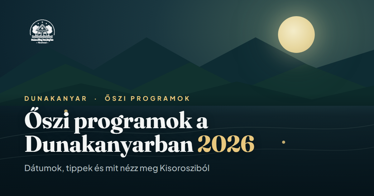 Őszi Dunakanyar a Szentendrei-szigetről, színesedő erdő a Duna partján, Kisoroszi közelében