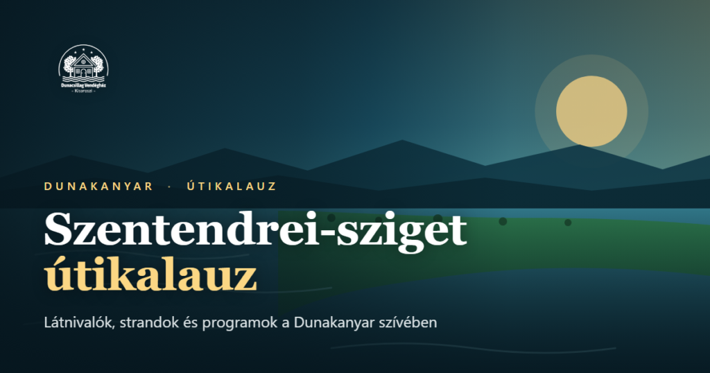 Szentendrei-sziget útikalauz borítókép: naplemente a Duna felett a Dunakanyarban